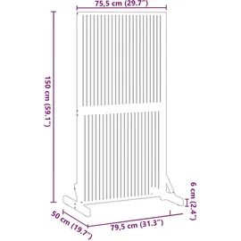 vidaXL Garten-Paravent 79,5 x 150 cm Braun Massivholz
