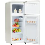 Retro Kühlschrank Kühl-gefrier-kombination 92l Zweitürig, Mini Kühlschrank Mit Gefrierfach, Schmal 41cm, Energieklasse D, Freistehend