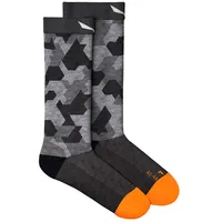 Salewa Pedroc Camo Crew-socken - Black Out / Fluo Orange - EU 39-41