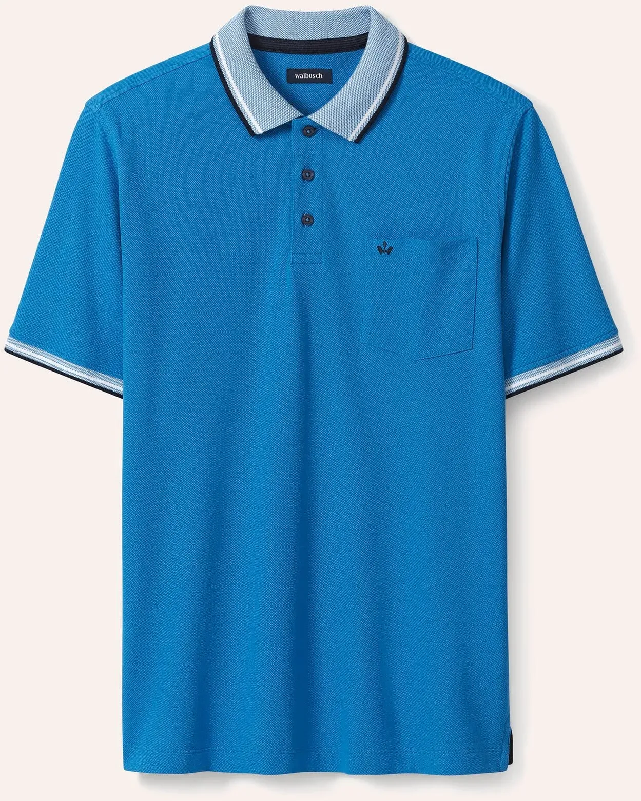 Walbusch Herren Pique-Polo Hitzefrei Blau