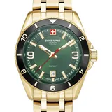 Swiss Alpine Military 7034.1118SAM Herrenuhr Sierra gold grün 42mm 10ATM