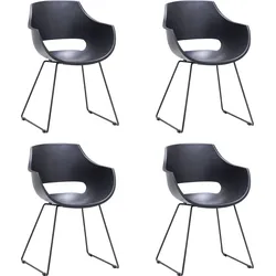 Schalenstuhl MCA FURNITURE "Rockville", schwarz, B:60cm H:85cm T:54cm, 100% Kunsstoff, Stühle, 4er-Set, Kufe, Kunststoff, Belastbarkeit 120 kg, Sitzhöhe ca. 46 cm