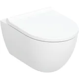 Geberit Acanto Set Wand-WC Tiefspüler, geschlossene Form, TurboFlush, mit WC-Sitz weiß