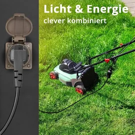 Grafner Wegeleuchte Aluminium 100 cm mit 2 Steckdosen und Bewegungsmelder schwarz anthrazit