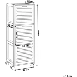 Beliani Shawnee Badezimmerschrank 32 x 90 x 30 cm Braun/Bronze