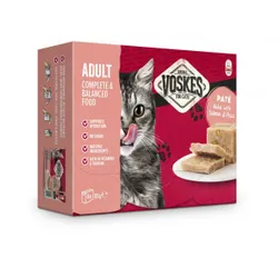 Voskes Adult Paté Hecht mit Lachs & Erbsen Nassfutter Katze (8x85 g) 8 x 85 g