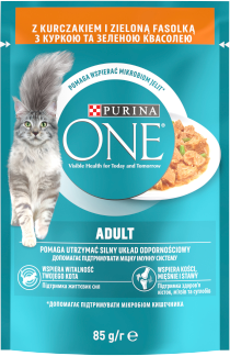 Purina One Cat Adult mit Huhn und grünen Bohnen 85g (Rabatt für Stammkunden 3%)