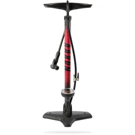 Aaron Sport One Luftpumpe Fahrrad-Stand-Pumpe für alle Ventile mit Manometer rot