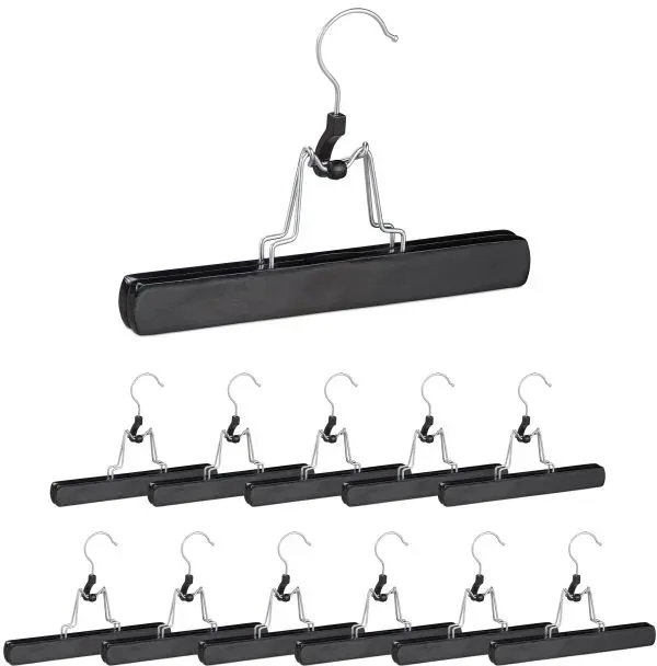 Relaxdays 72 x Hosenspanner in Schwarz Schwarz,Silber