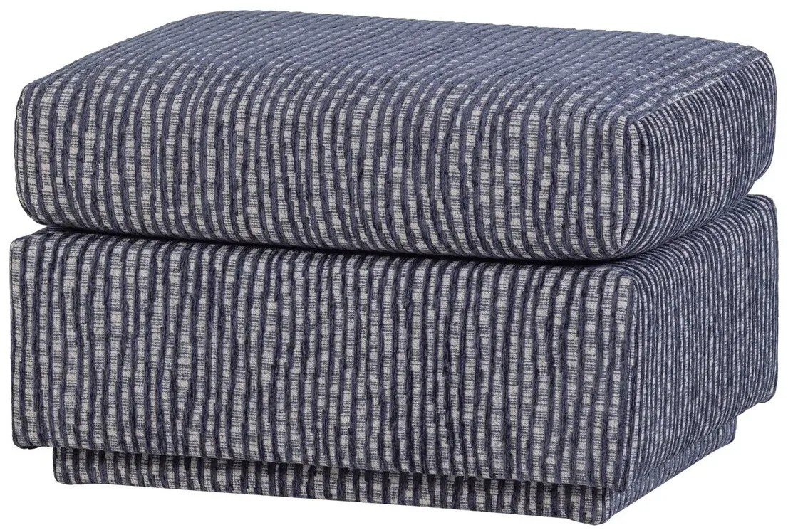 Polsterhocker Lou - Kite-Musterstoff Grau-Blau