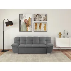 2-Sitzer DOMO COLLECTION "Splash, aktuelle Sitz- und Rückensteppung, komfortabel", grau, B:211cm H:76cm T:96cm, 100% Polyester, Sofas, 2-Sitzer-Sofa Polstermöbel, flache Armlehnen zum Entspannen