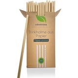 CABOSTRAWS Umweltfreundliche Strohhalme Papier Naturfarbe – Einweg Papierstrohhalme für Party, Hochzeit und Geburtstag - Trinkhalm biologisch abbaubar - Paper Straw 250x8mm, 250 Stück