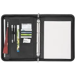 WEDO 58 6001, Leder, Schwarz, A4, 2 Taschen, Visitenkarte, Papier, 275 mm