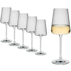 Rona Weißweingläser Serie Mode, Weißweinglas mit moderner und markanter Form, spülmaschinenfest, Premiumqualität