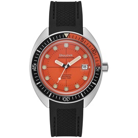 BULOVA Herren Analog Mechanisch Uhr mit Gummi Armband 96B350