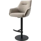 DeLife Barstuhl Alja-Flex Drehfußhöhenverstellbar Metall Schwarz Materialmix Mikrofaser Schlamm drehbar Taschenfederkern,