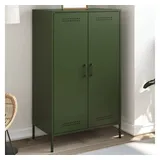 vidaXL Highboard Olivgrün 68x39x113 cm Stahl