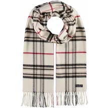 Fraas Schal Cashmink® Scarf with Plaid Cream-White