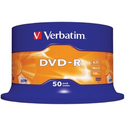 Verbatim DVD-Rohling DVD-R, 4.7 GB, 16x, 50er Pack DVD-Rohlinge