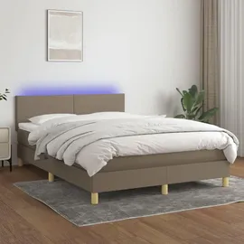 vidaXL Boxspringbett 140 x 200 cm Taupe