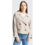 Tom Tailor Denim Kurzer Trenchcoat mit Schulterriegeln, Beige, S