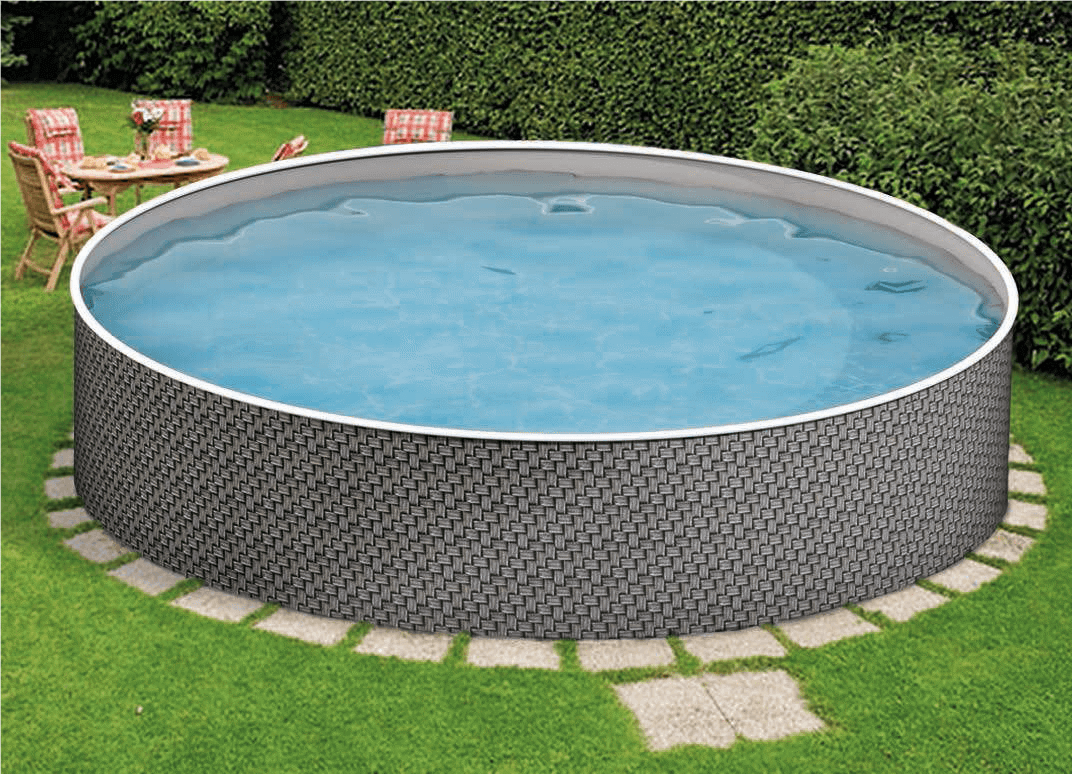 Azuro, Pool, 402 DL - 4,6m x 1,2m, RATTAN - ohne Leiter und Filter, mit Off-Axis-Löchern (460 x 120 cm)