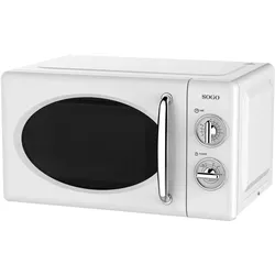 SOGO Mikrowellenherd Retro 20L ohne Grill 700W Weiß