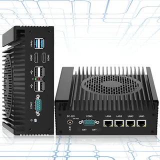 Micro Firewall Appliance, Mini PC, VPN, Router PC, Intl 12. i3 N305, RJ35, GPIO, HDMI, DP, 4 x 2,5 GbE I226-V, Barebone, KEIN RAM, KEIN Speicher, KEIN System mit Lüfter