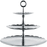 Alessi Dressed for X-Mas Etagere mit DREI Ebenen aus Edelstahl poliert mit mit Reliefdekor, Stahl, Silver, 34 x 34 x 31 cm