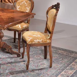Design Esszimmerstuhl in Goldfarben gemustert Barock Look