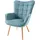 Riess-Ambiente Sessel SCANDINAVIA - blau Strukturstoff Massivholz-Beine mit Armlehnen modern