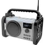 Soundmaster DAB80SG Baustellenradio DAB+ Bluetooth Akku IP44 spritzwassergeschützt - Hellgrau