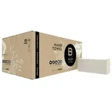 black satino BlackSatino GreenGrow, hellbeige, Miscanthus + Recycling, 2-lagig, 25x23 cm, V-Falz, 15x214=3.210 Tücher im Karton #275890