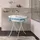 Ricokids Baby Badewanne Babywanne mit Gestell Thermometer und Badekissen - Faltbar Leicht Rutschfest - Weiß Blau