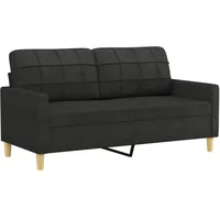 vidaXL 2-Sitzer-Sofa Schwarz 140 cm Stoff