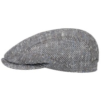 Stetson Flat Cap (1-St) Schirmmütze mit Schirm, Made in Germany blau|braun 61 cm