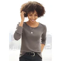 LASCANA Langarmshirt Damen mauve, taupe Gr.44/46