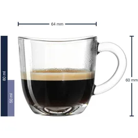 LEONARDO Espressotasse 0,08 l Weiß 6 St.