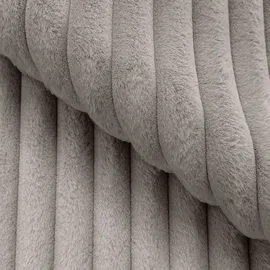 s-style möbel Mollis - Ecksofa mit Schlaffunktion und Bettkasten aus Hellgrau Plüschcord mit schöner Sitzkomfort