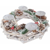 Tischkranz rund, Weihnachtsdeko Adventskranz, Holz Ø 35cm