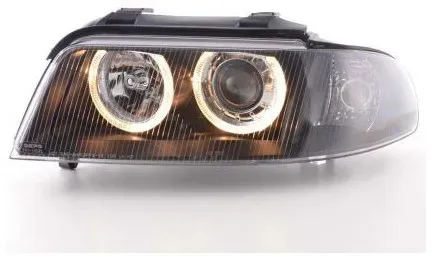 Kristall-Scheinwerfer mit Angel Eyes für AUDI A4 (1999–2001) - schwarz