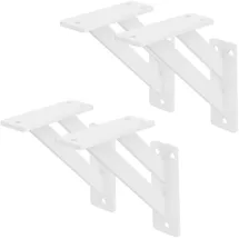 ML-Design 4 Stück Regalhalterung 120x120 mm, Weiß, Aluminium, Schwebende Regalhalterungen, Regalwinkel, Wandhalterung für Regalbrett, Regalträger für Wandmontage, Wandregal Wandkonsole Regalstütze