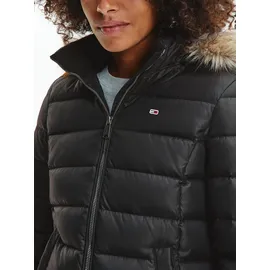 Tommy Jeans Daunenjacke TOMMY JEANS "BASIC HOODED DOWN JACKET", Damen, Gr. XS (34), schwarz, Web, Obermaterial: 100% Polyester.