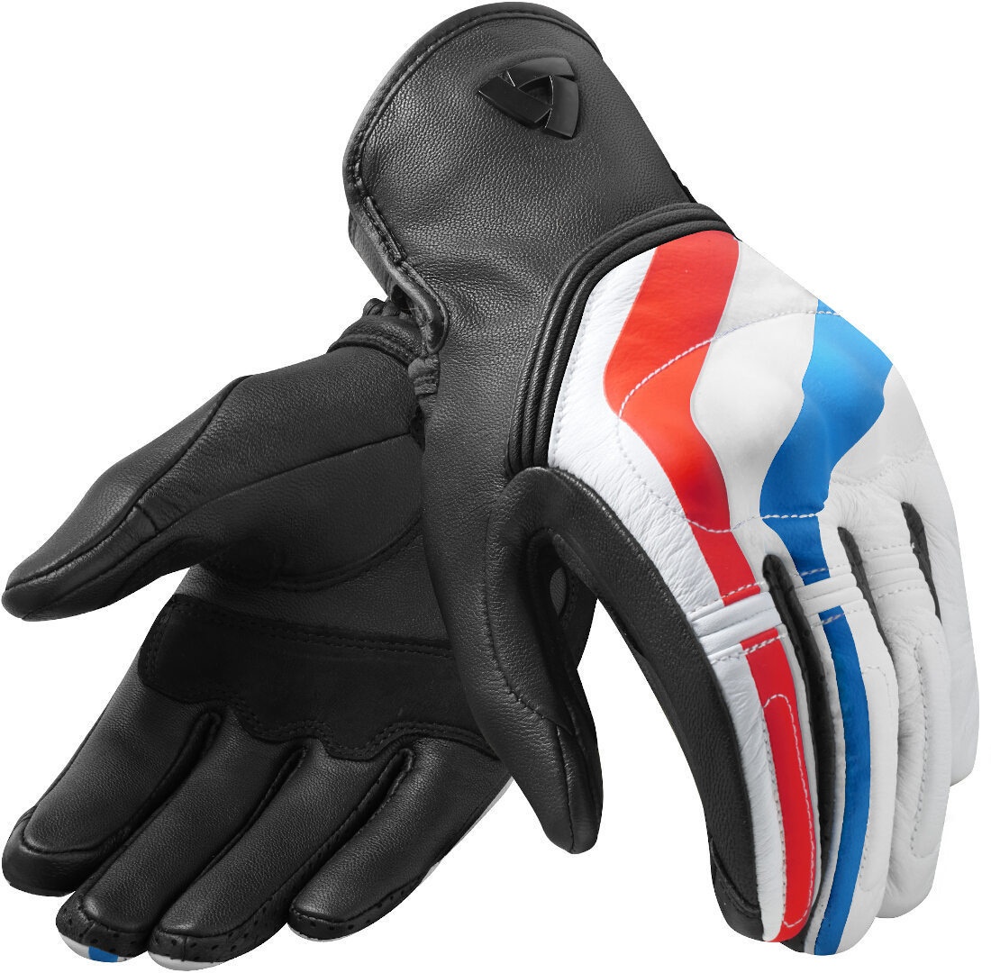 Revit Redhill rot/blaue Motorrad Handschuhe, schwarz-rot-blau, Größe S für Männer