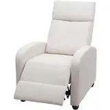 Mendler Fernsehsessel HWC-F76, Relaxsessel Sessel Liegesessel, Liegefunktion verstellbar Stoff/Textil - creme