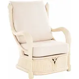 Krines Home Ohrensessel Edler Wohnzimmer Sessel Rattan-Sessel Prince Ohrensessel Lounger, Wintergarten Rattan beige