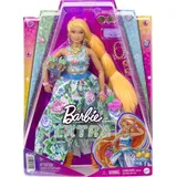 Barbie Extra Fancy im blauen Kleid mit Blumenmuster