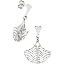 Paar Ohrhänger JOBO "Fächer-Ohrringe", silber (edelstahlfarben), Ohrringe, Damen, Edelstahl, aus Edelstahl