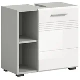 Inn.Furn Waschbeckenunterschrank Carlo (in weiß Hochglanz und grau, 60 cm) mit Soft-Close weiß 60 cm