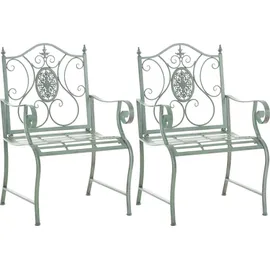 CLP Gartenstuhl Punjab Gartensessel 62 x 62 x 94 cm antik-grün 2 St.
